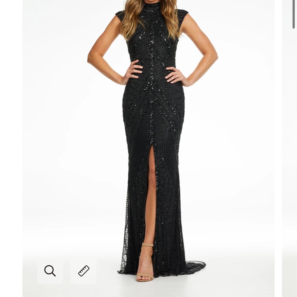 Elegant Black Sequin Evening Gown